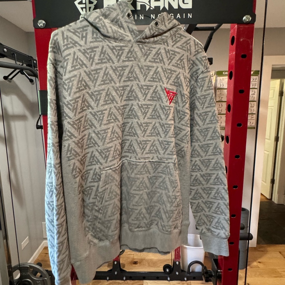 HYPLAND MENS M Gray Geometric Hoodie